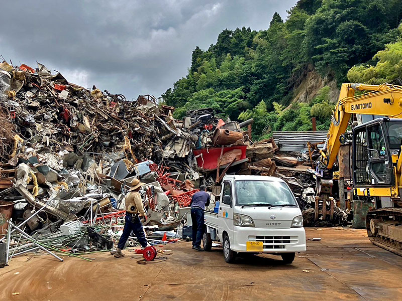 七尾市の災害ゴミ仮集積場